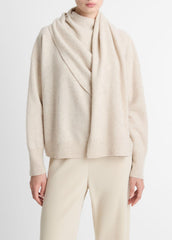 Draped-Shawl Wool-Cashmere Sweater in Turtleneck | Vince US