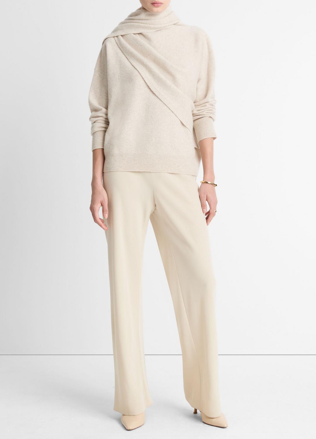 Draped-Shawl Wool-Cashmere Sweater in Turtleneck | Vince US
