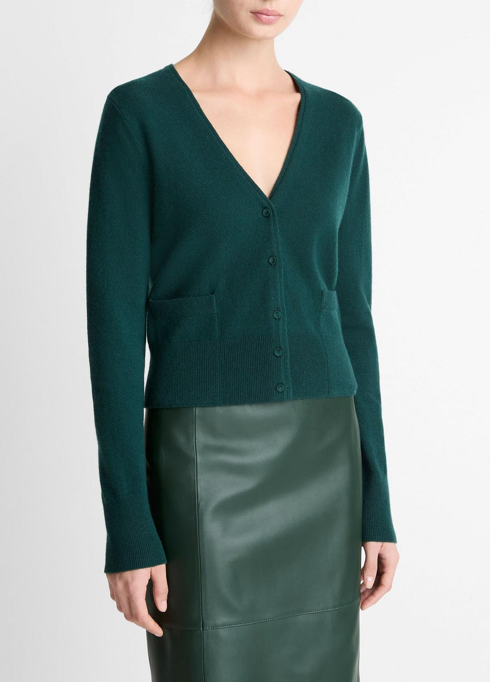 Satin-Trim Wool & Cashmere-Blend Cardigan in Cardigans | Vince discount