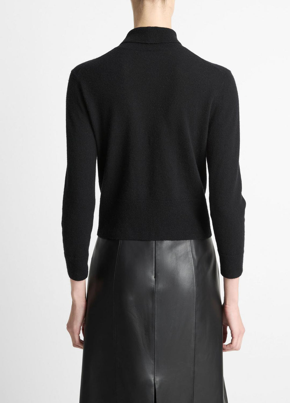Cashmere-Silk Three-Quarter-Sleeve Mock-Neck Sweater in Turtleneck | Vince for sale
