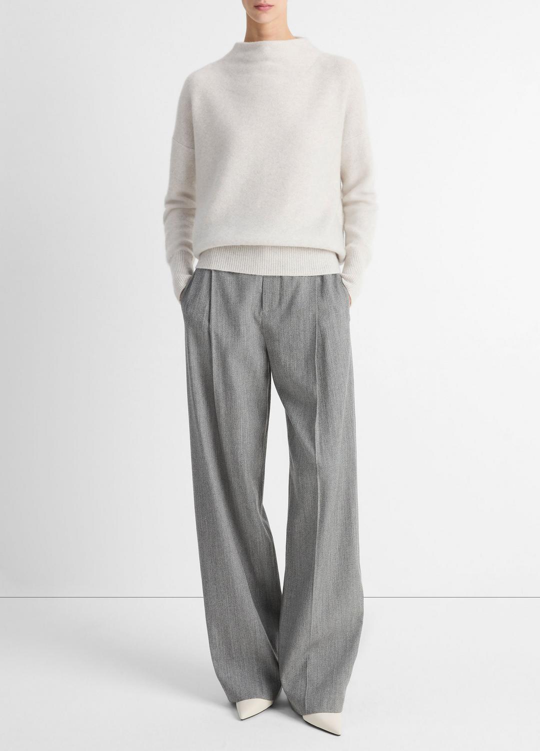 Plush Cashmere Funnel-Neck Sweater in Turtleneck | Vince on sale