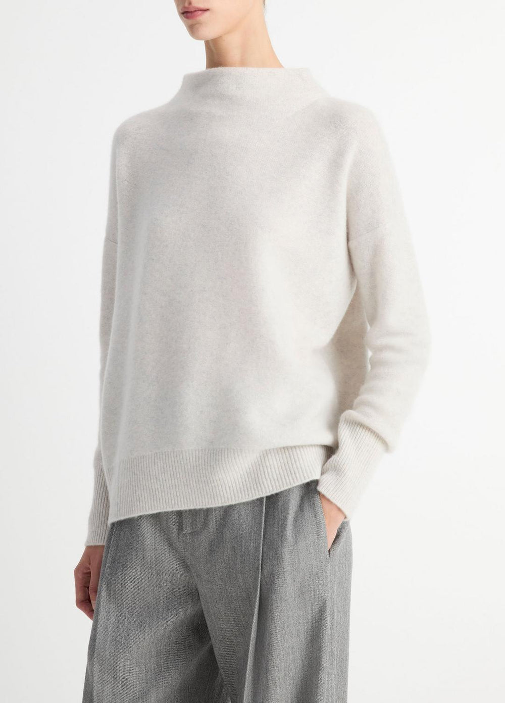 Plush Cashmere Funnel-Neck Sweater in Turtleneck | Vince on sale
