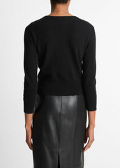 Metal-Button Wool & Cashmere-Blend Cardigan in Cardigans | Vince US