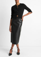 Metal-Button Wool & Cashmere-Blend Cardigan in Cardigans | Vince US