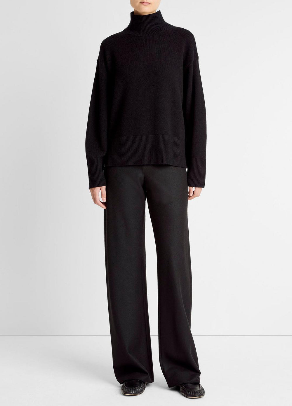 Wool-Cashmere Side-Slit Turtleneck Sweater in Turtleneck | Vince Online