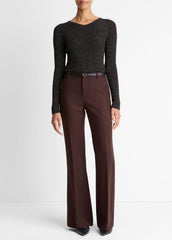 Metallic Ribbed High V-Neck Sweater in V-Neck | Vince sale