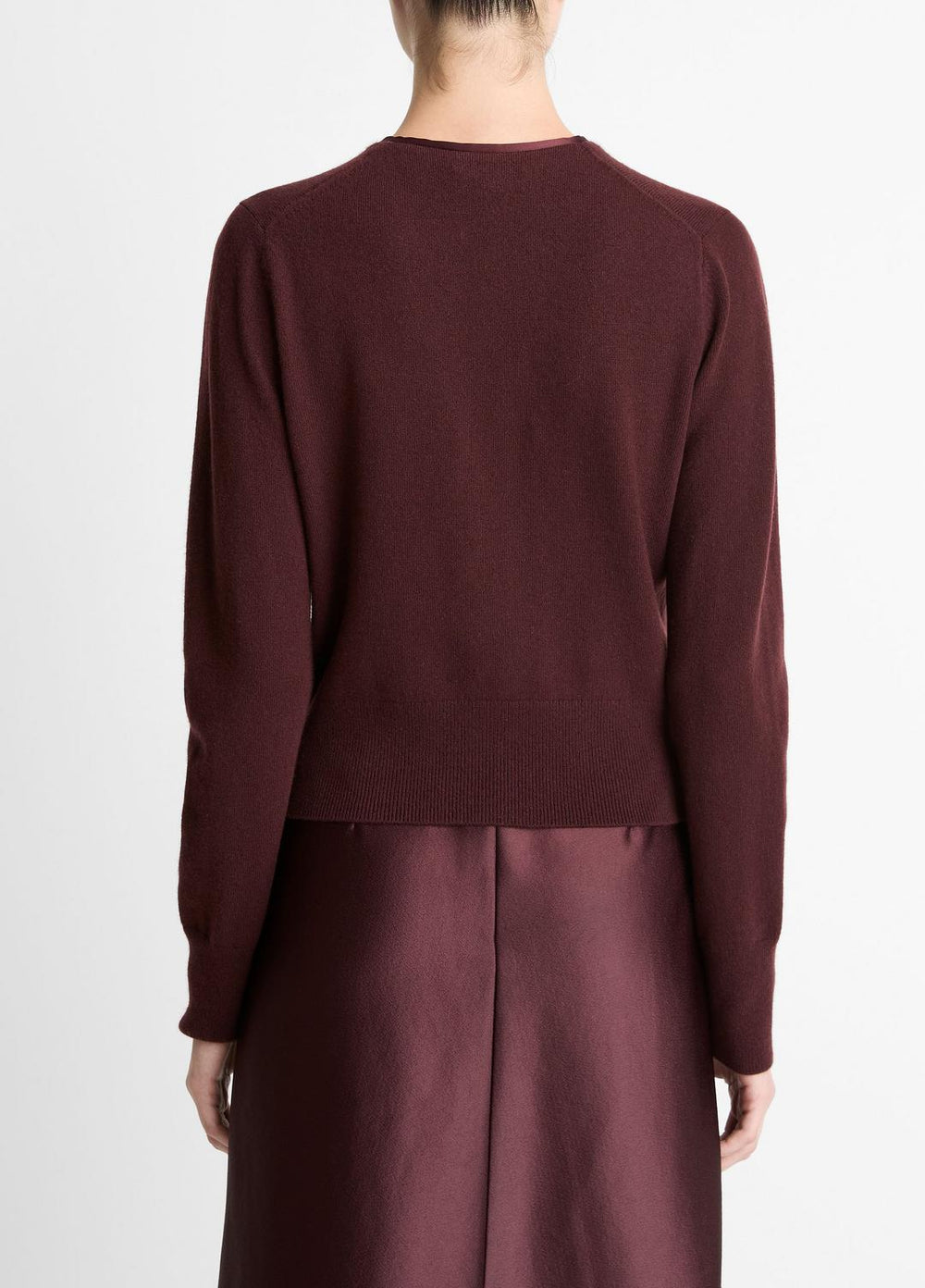 Satin-Trim Wool & Cashmere-Blend Cardigan in Cardigans | Vince on sale
