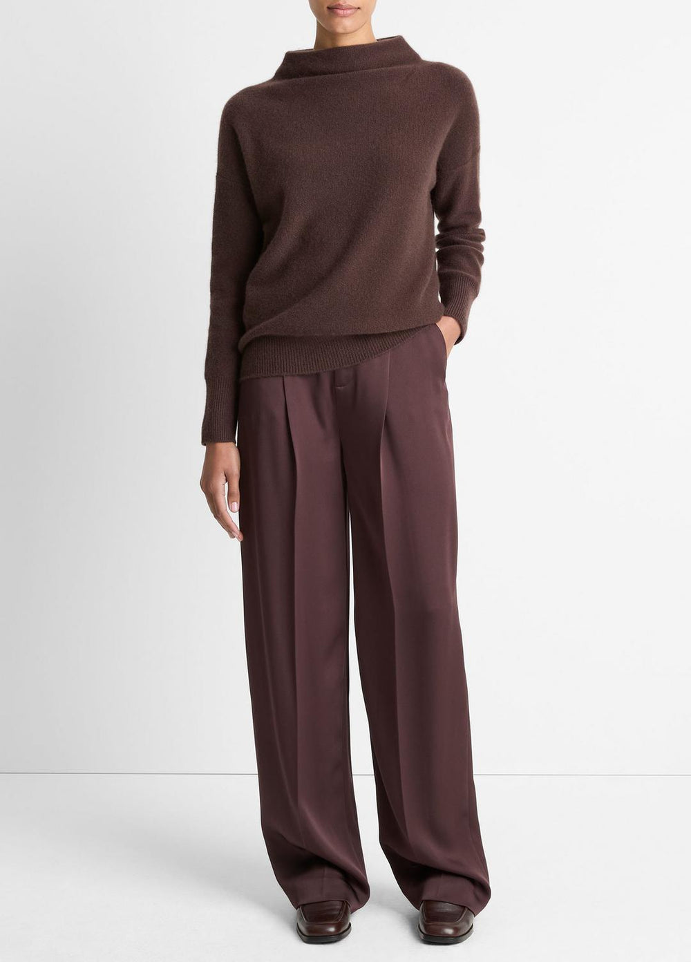 Plush Cashmere Funnel-Neck Sweater in Turtleneck | Vince Online
