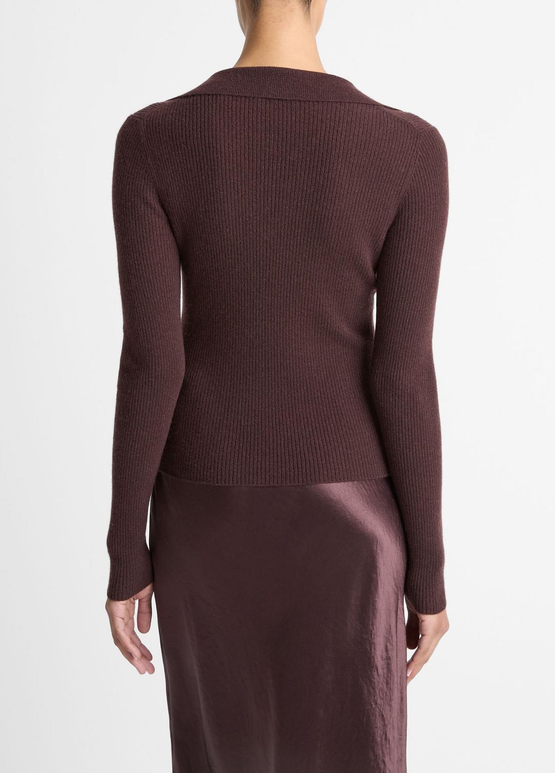 Ribbed Cashmere-Silk Polo Sweater in Cashmere | Vince near me