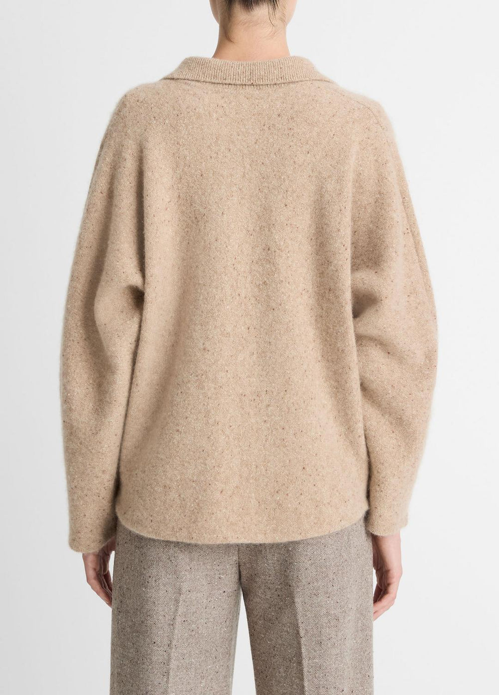 Donegal Plush Cashmere Dolman-Sleeve Polo Sweater in Cashmere | Vince for sale