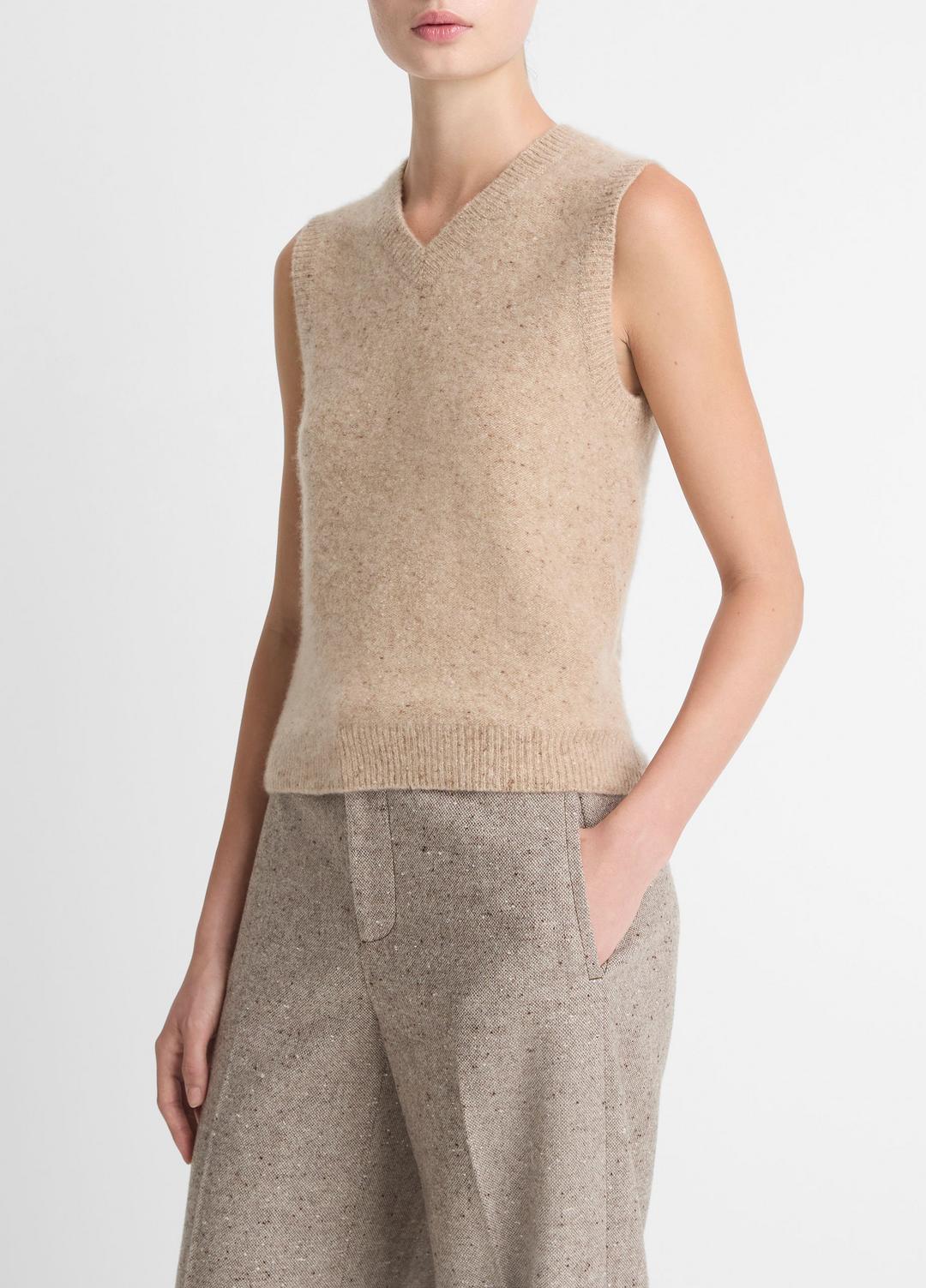 Donegal Plush Cashmere Sweater Vest in V-Neck | Vince US