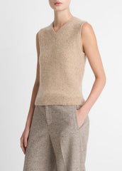 Donegal Plush Cashmere Sweater Vest in V-Neck | Vince US