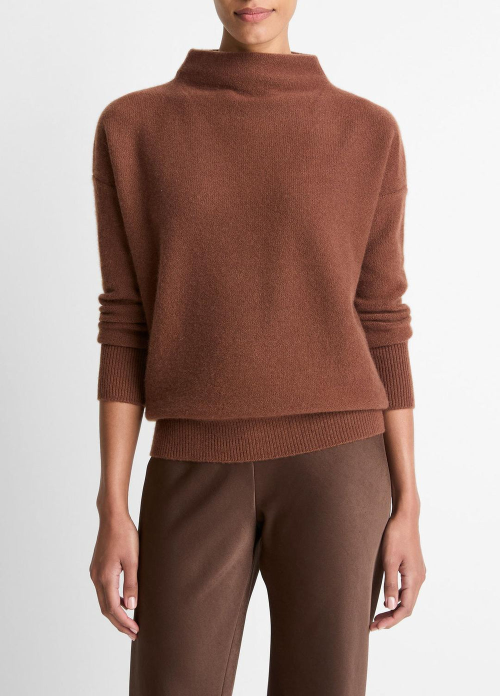 Plush Cashmere Funnel-Neck Sweater in Turtleneck | Vince Online
