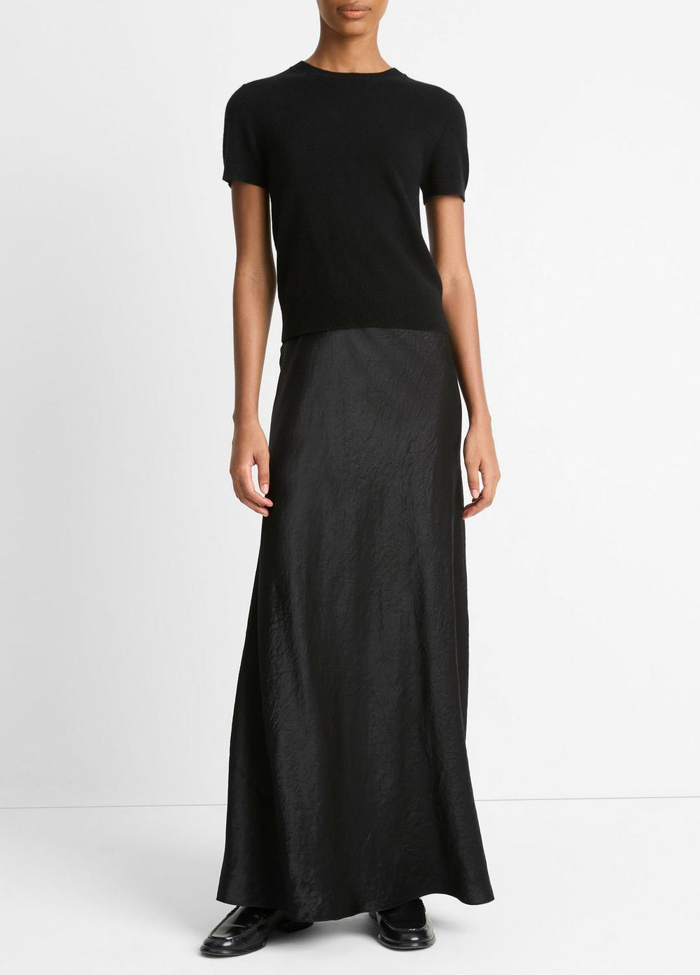 Wool & Cashmere-Blend Short-Sleeve Sweater in Crew Neck | Vince near me