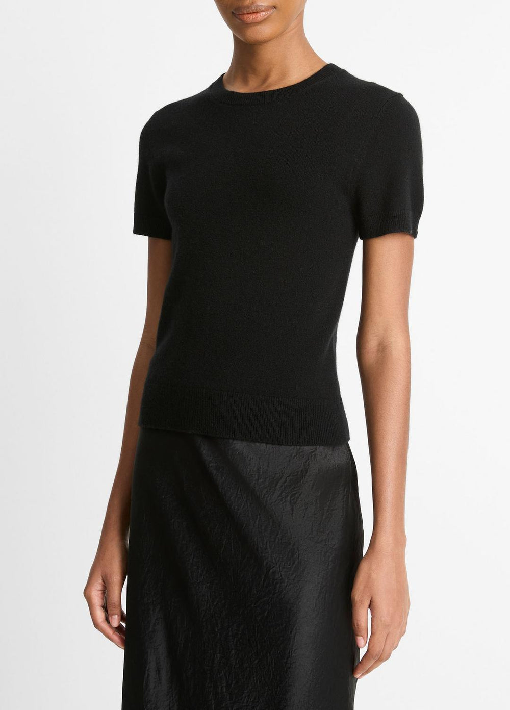 Wool & Cashmere-Blend Short-Sleeve Sweater in Crew Neck | Vince near me