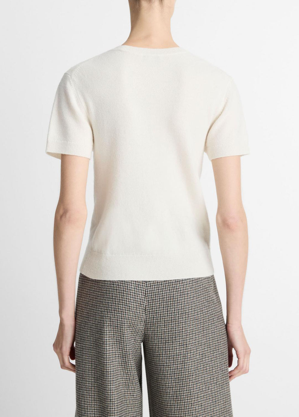 Wool & Cashmere-Blend Short-Sleeve Sweater in Crew Neck | Vince US
