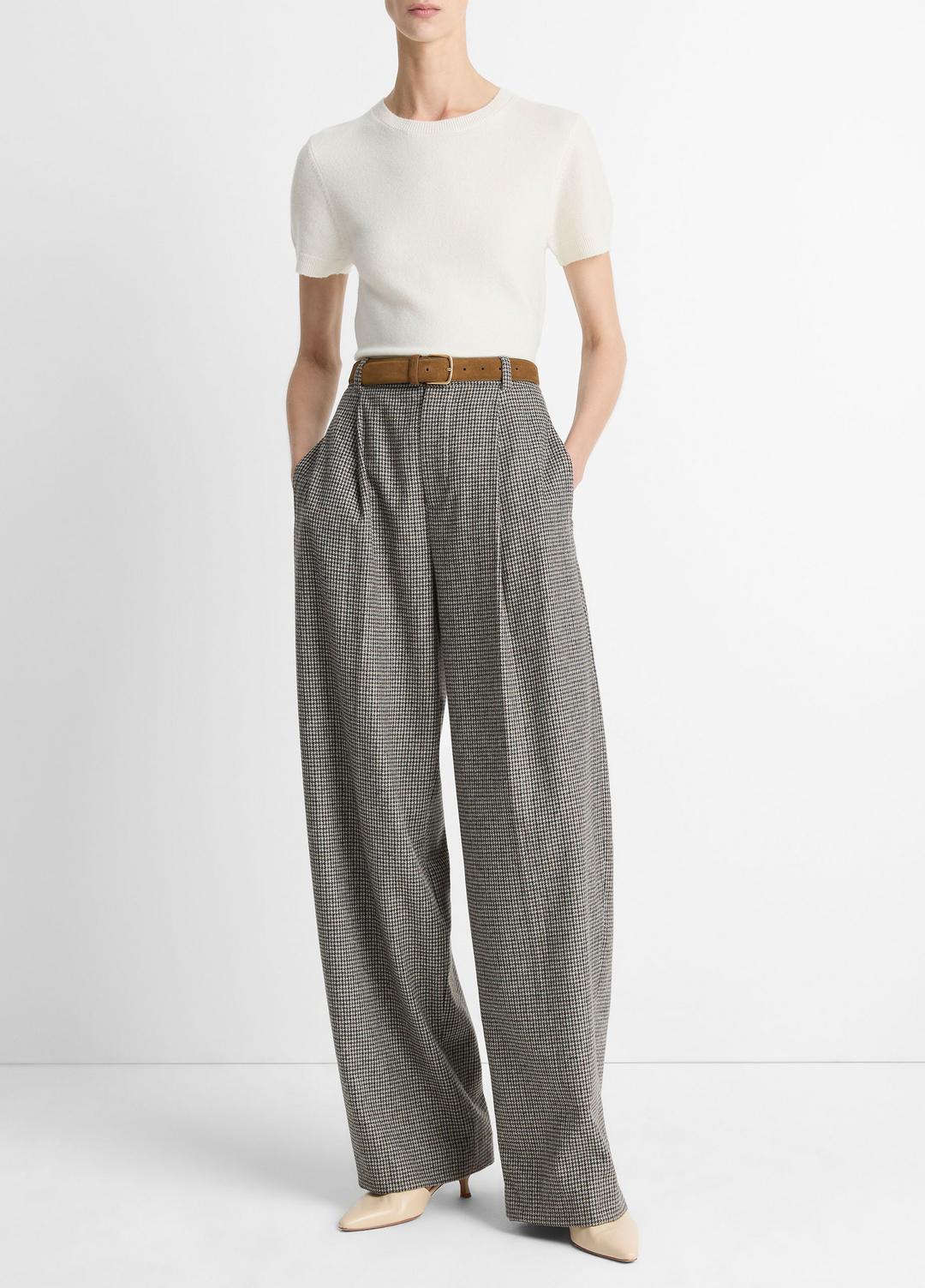 Wool & Cashmere-Blend Short-Sleeve Sweater in Crew Neck | Vince US