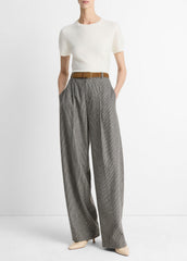 Wool & Cashmere-Blend Short-Sleeve Sweater in Crew Neck | Vince US