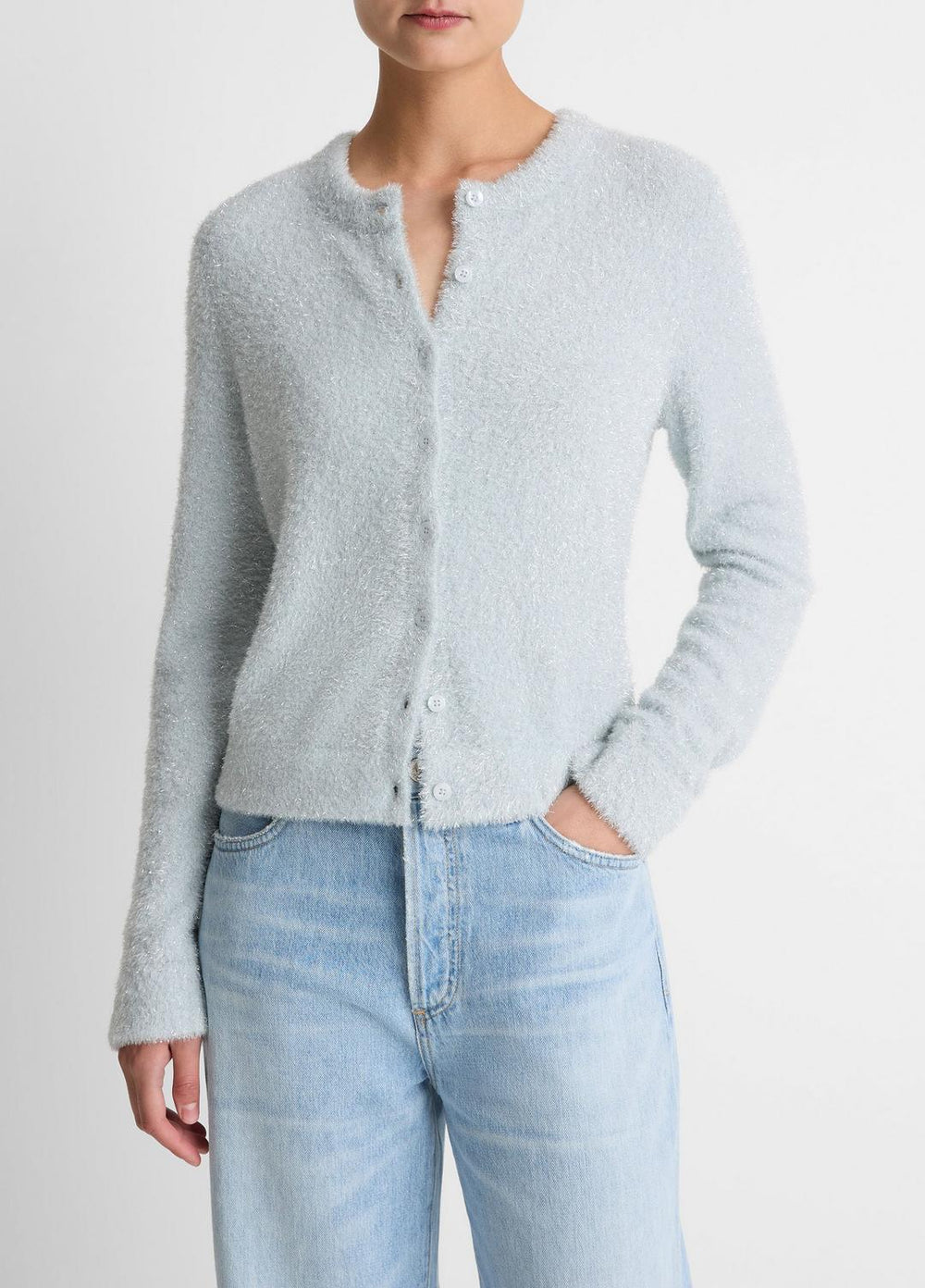 Metallic Eyelash Cardigan in Cardigans | Vince discount