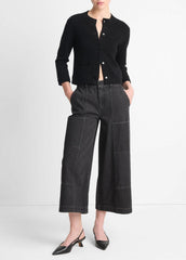 Wool-Blend Shrunken Snap Cardigan in Cardigans | Vince near me