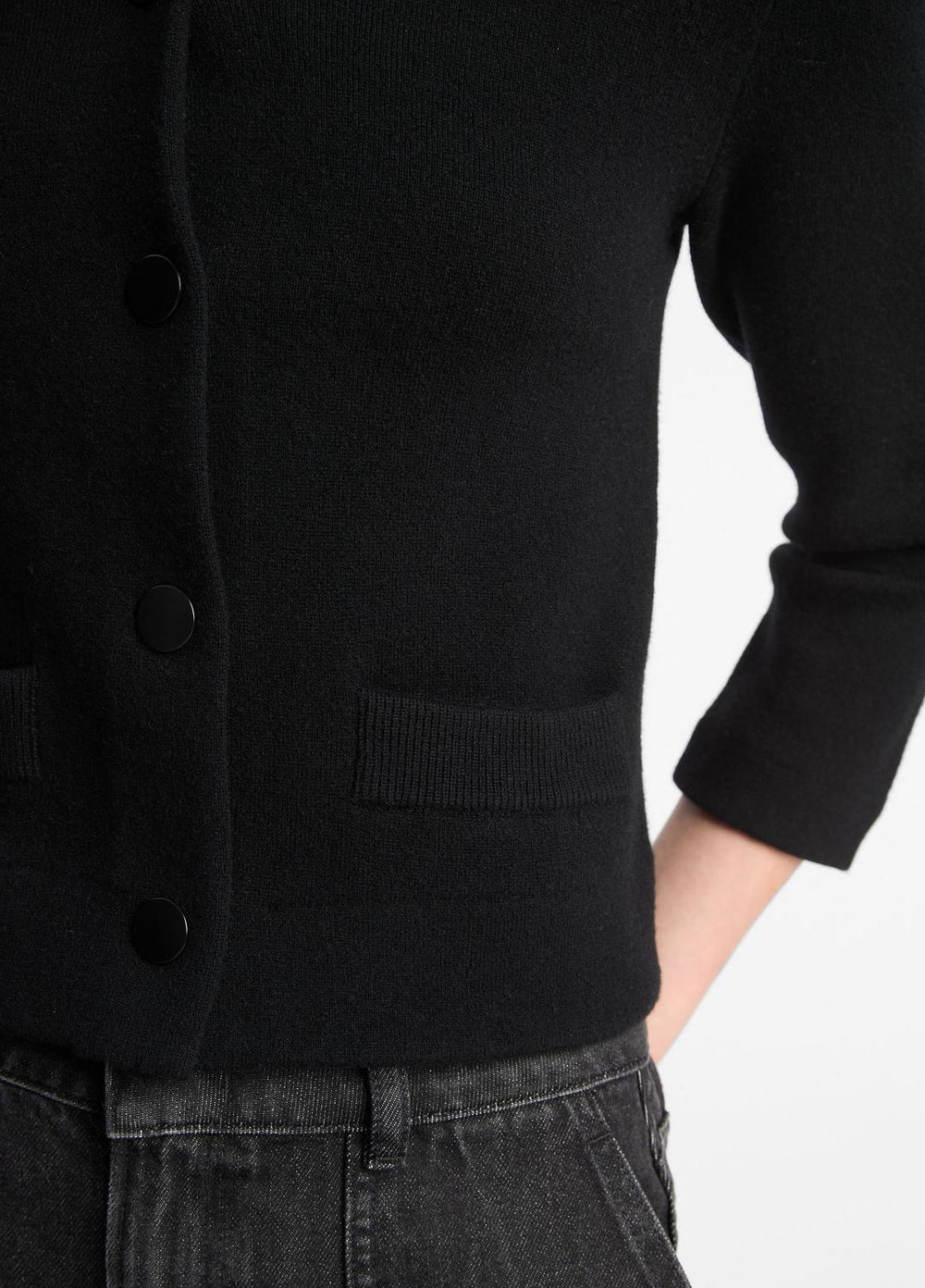 Wool-Blend Shrunken Snap Cardigan in Cardigans | Vince near me