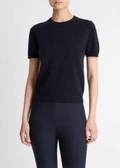 Wool & Cashmere-Blend Short-Sleeve Sweater in Crew Neck | Vince on sale
