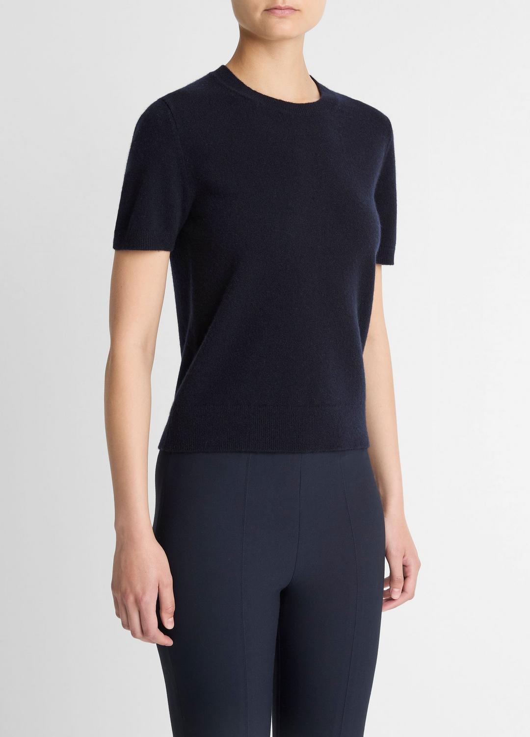 Wool & Cashmere-Blend Short-Sleeve Sweater in Crew Neck | Vince on sale