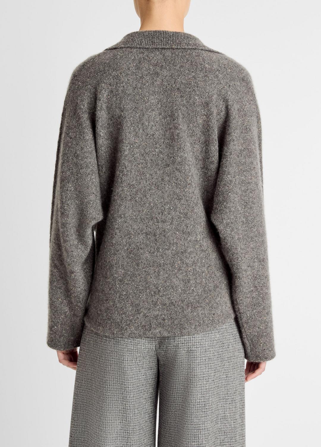 Donegal Plush Cashmere Dolman-Sleeve Polo Sweater in Cashmere | Vince US