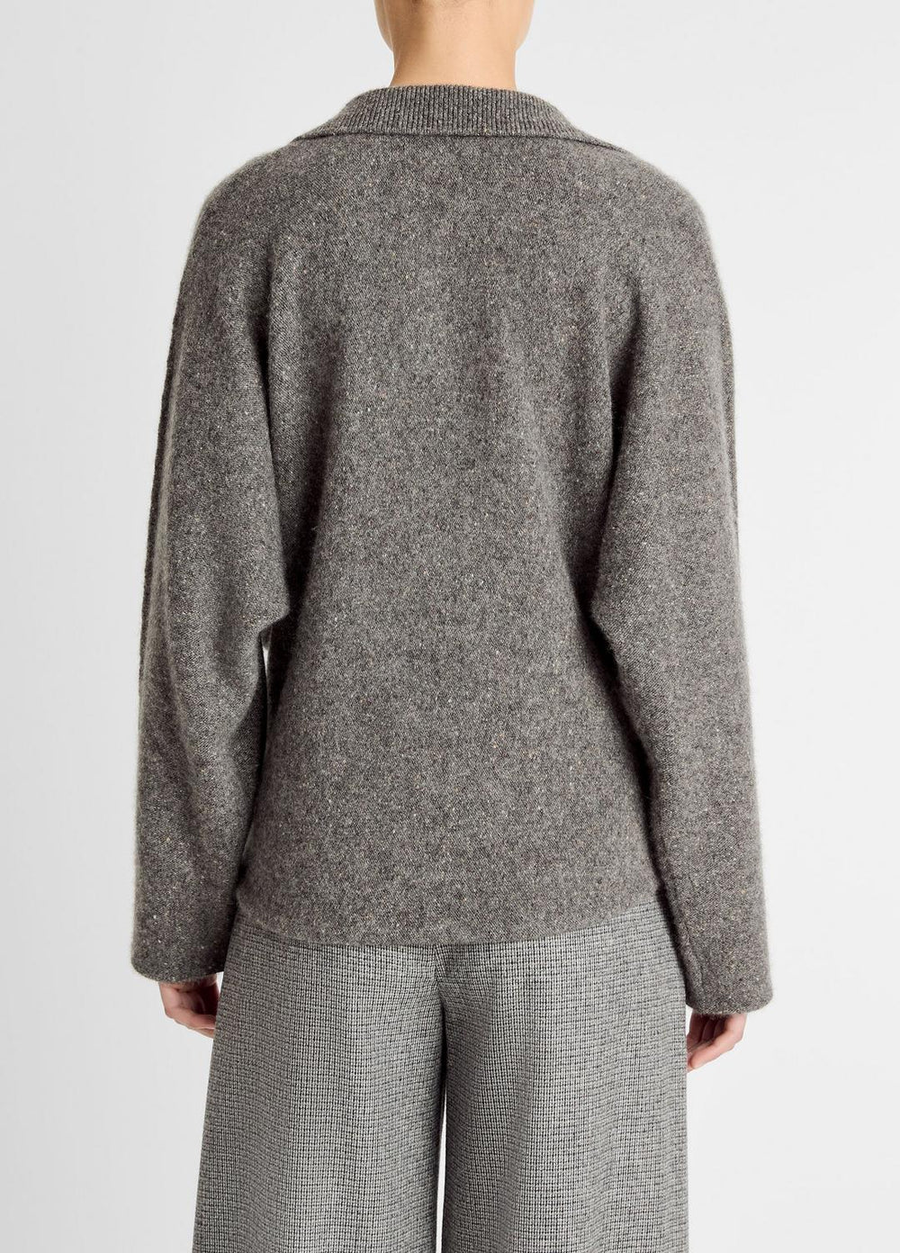 Donegal Plush Cashmere Dolman-Sleeve Polo Sweater in Cashmere | Vince US
