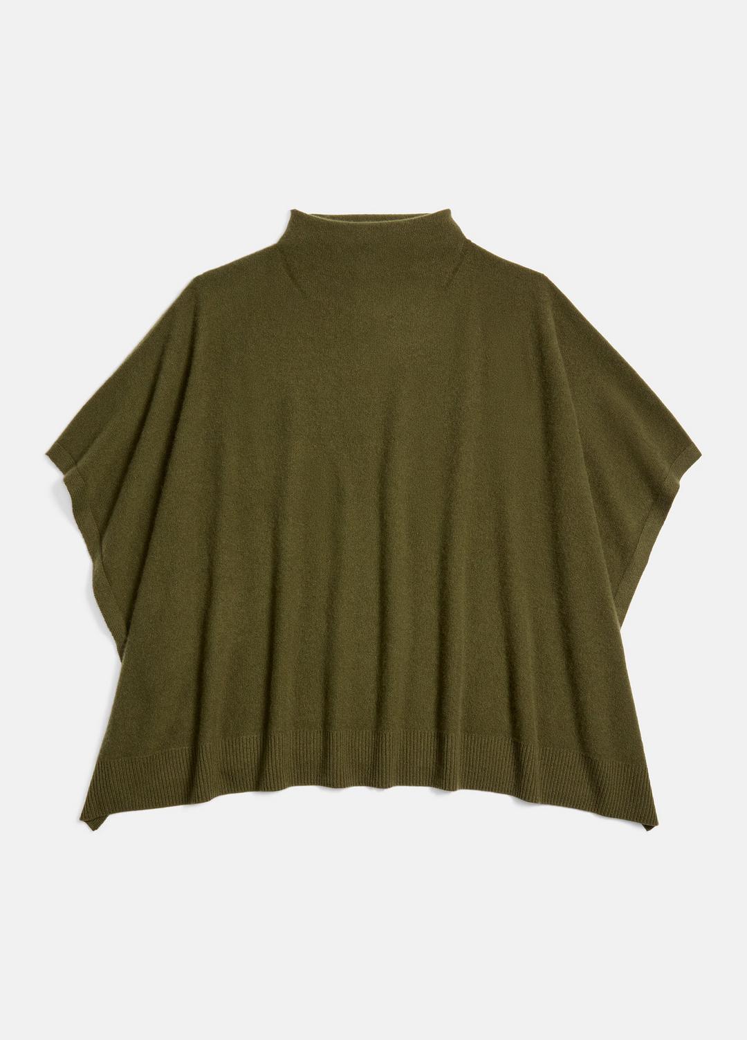 Merino Wool-Cashmere Funnel-Neck Poncho in Accessories | Vince Online
