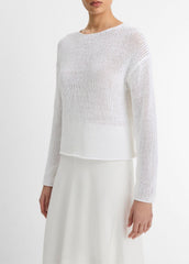 Italian Coated Cotton-Blend Sweater in Crew Neck | Vince for sale
