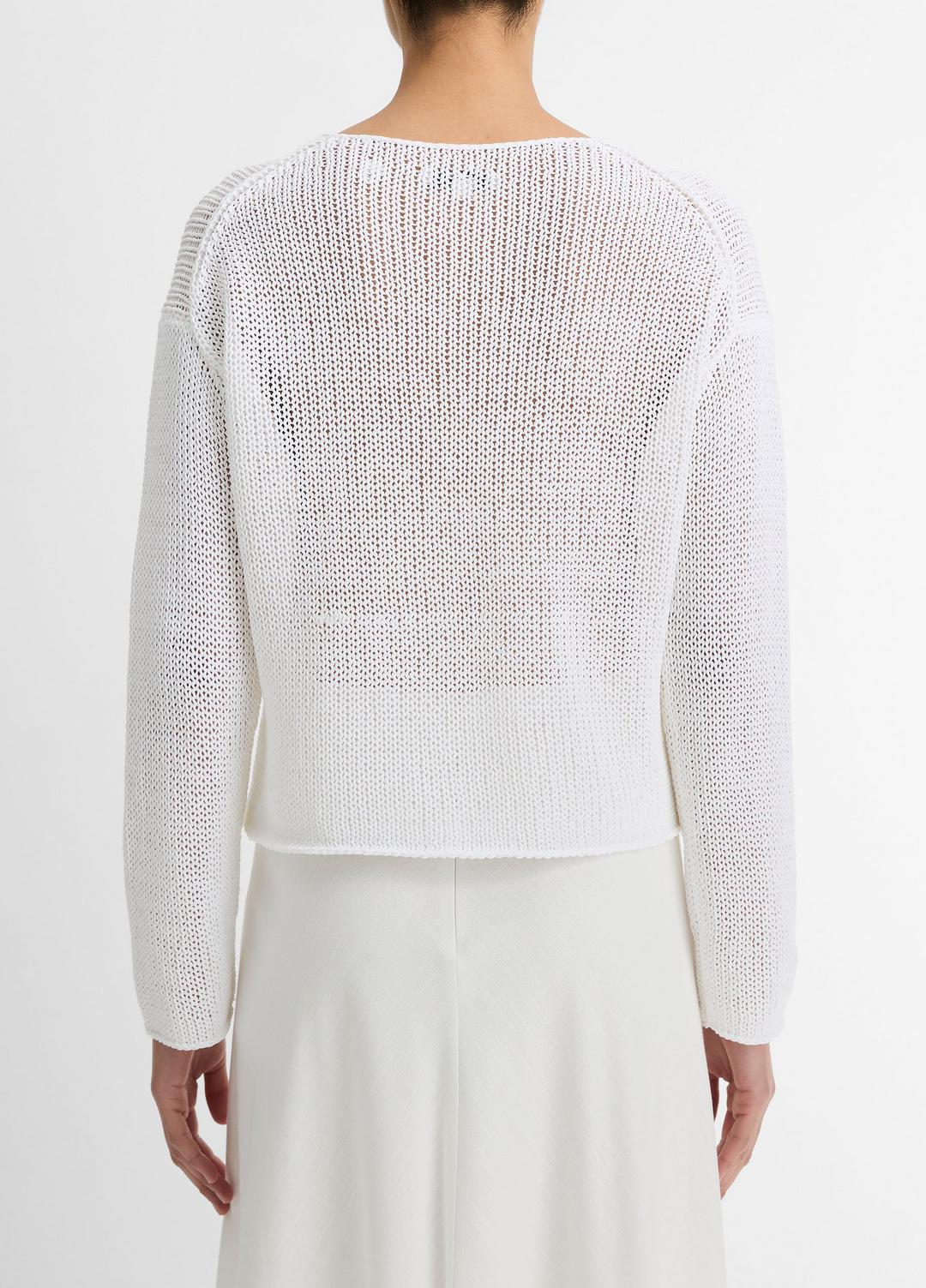 Italian Coated Cotton-Blend Sweater in Crew Neck | Vince for sale