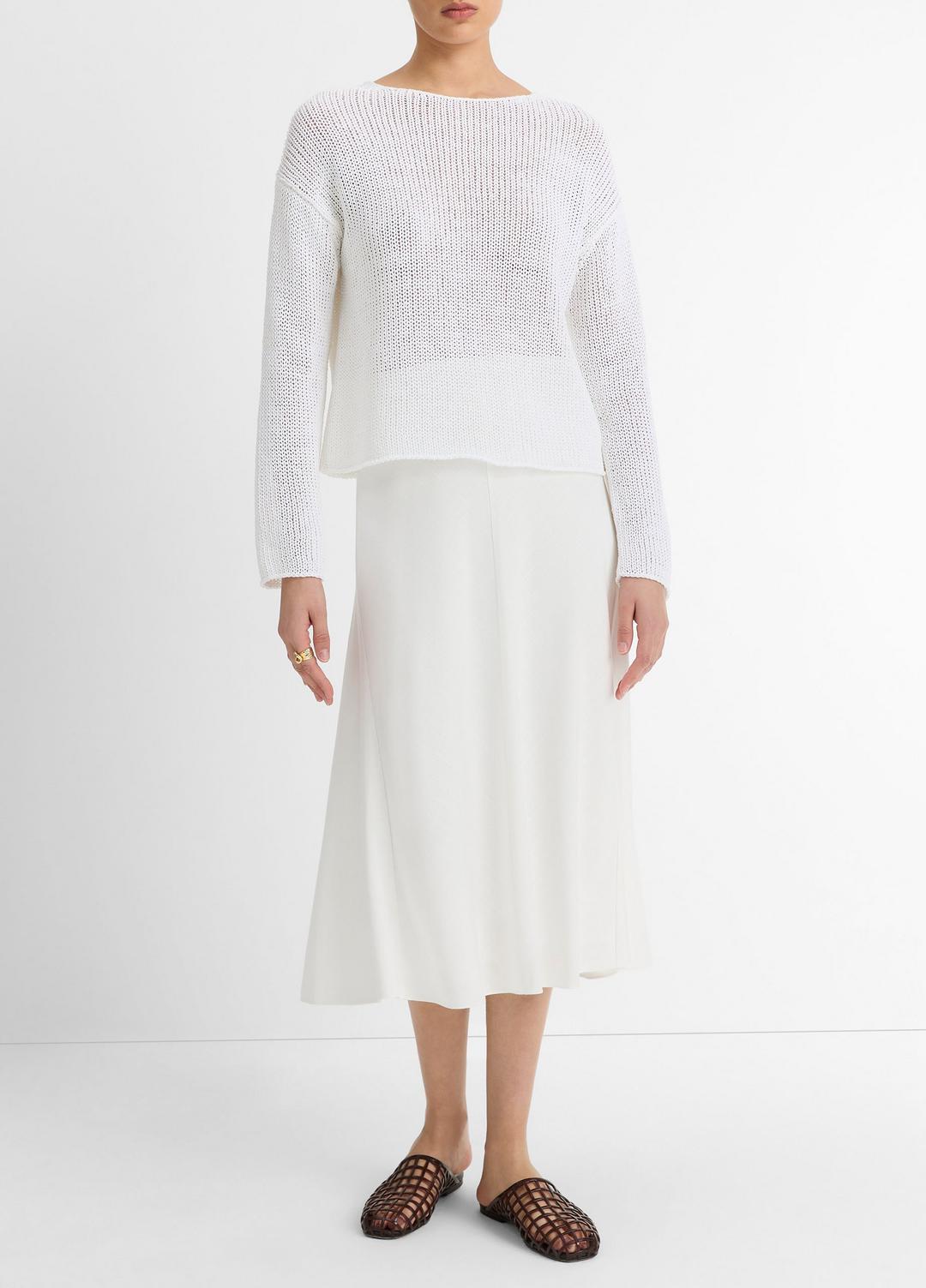 Italian Coated Cotton-Blend Sweater in Crew Neck | Vince for sale