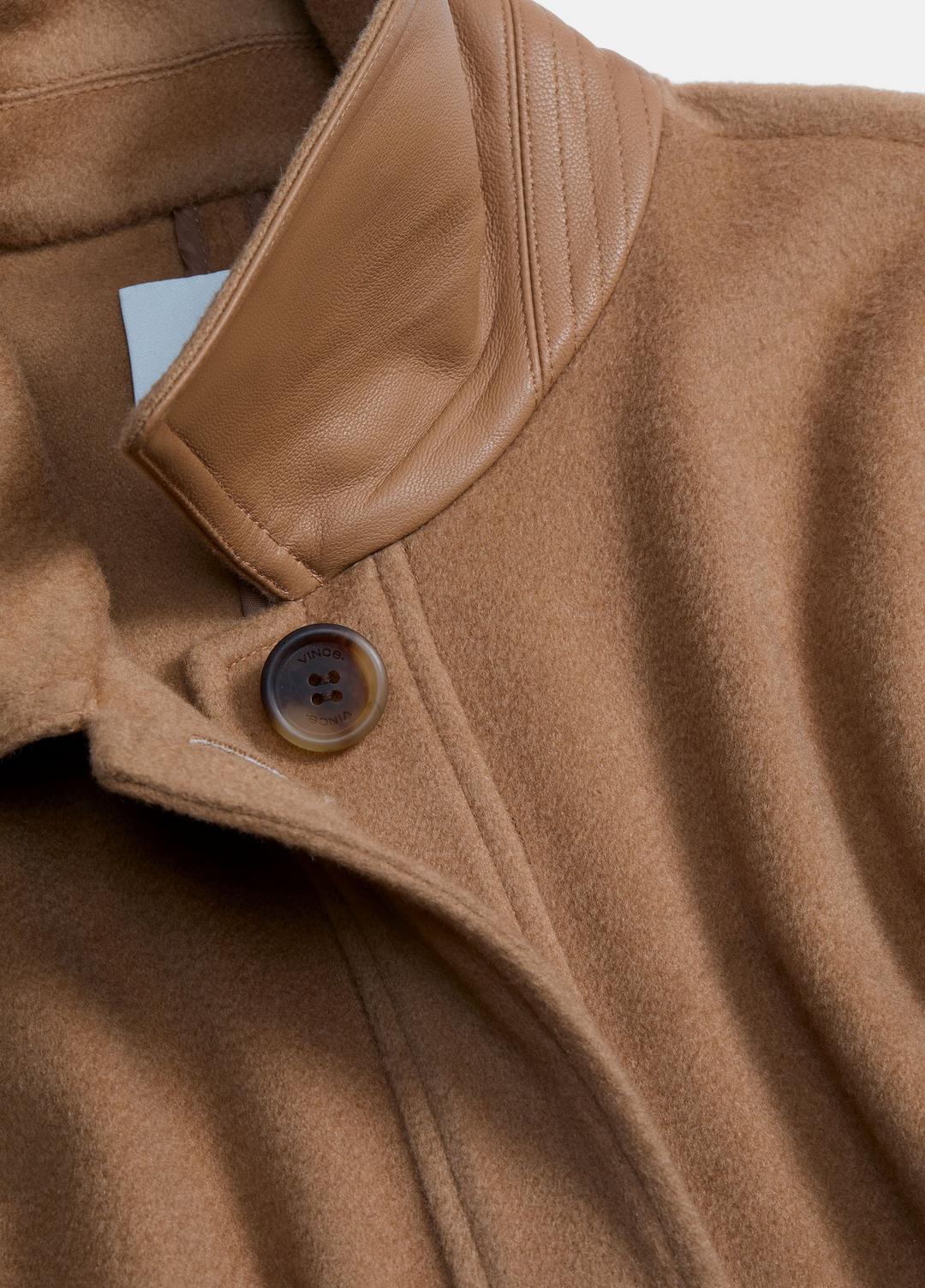 Leather-Trim Wool Cape in Accessories | Vince on sale