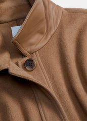 Leather-Trim Wool Cape in Accessories | Vince on sale