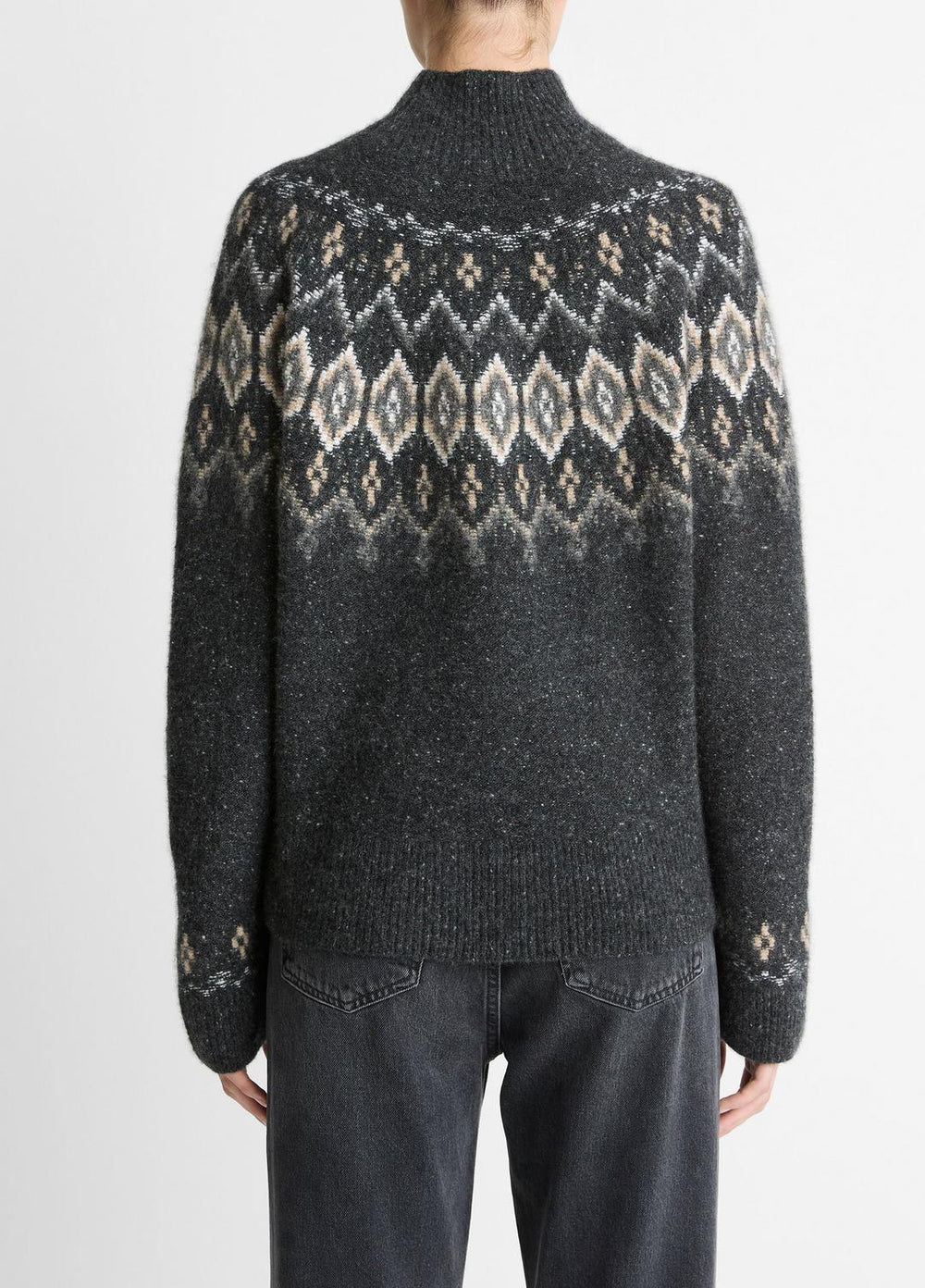 Fair Isle Donegal Cashmere Turtleneck Sweater in Turtleneck | Vince outlet