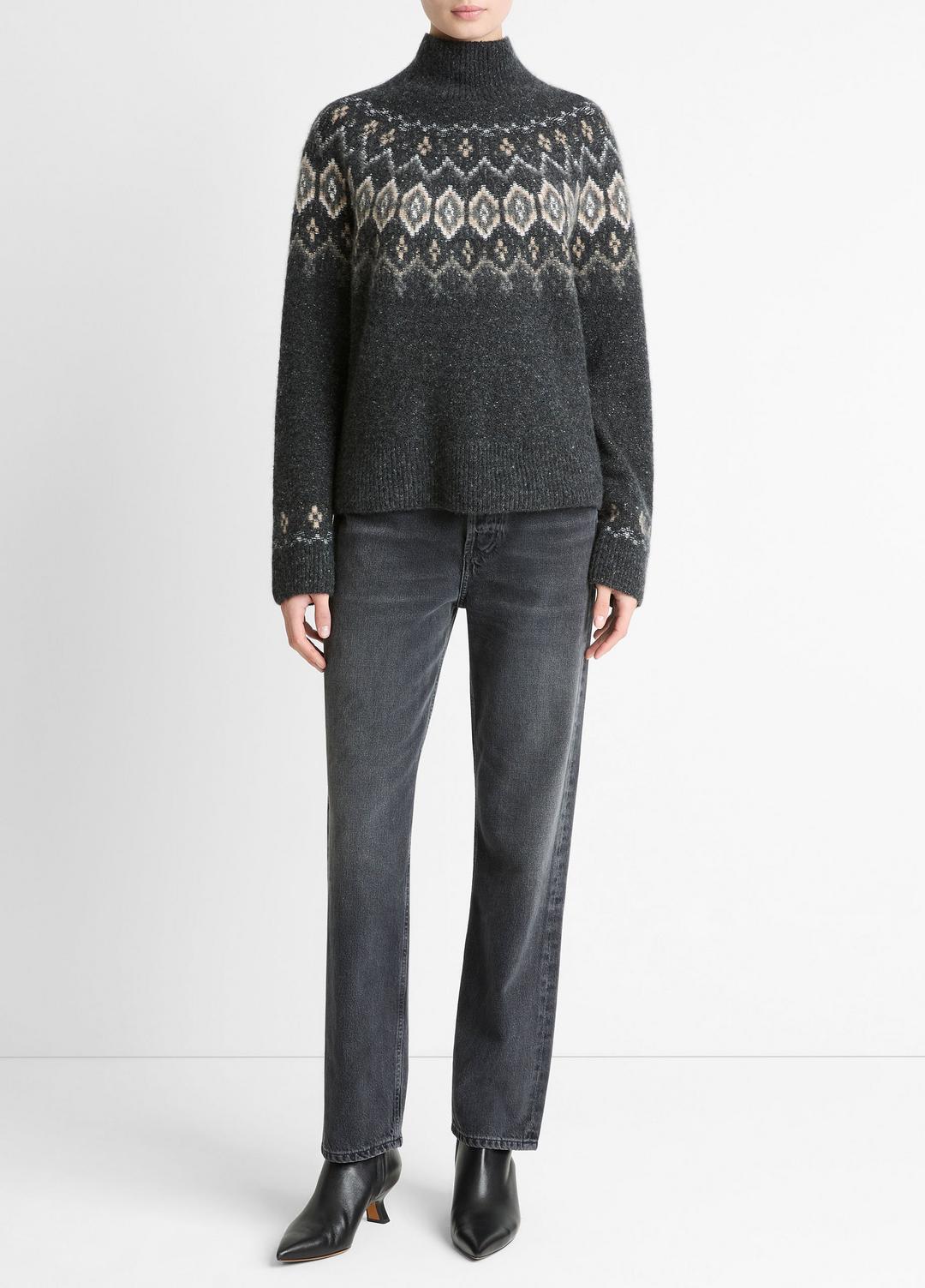 Fair Isle Donegal Cashmere Turtleneck Sweater in Turtleneck | Vince outlet