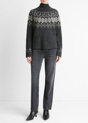 Fair Isle Donegal Cashmere Turtleneck Sweater in Turtleneck | Vince outlet