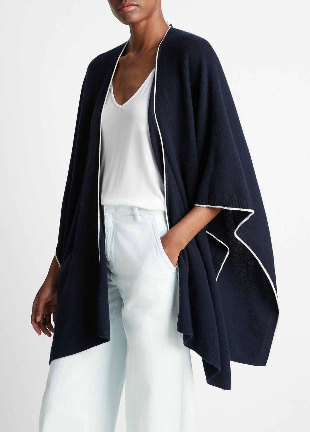 Tipped Jersey-Knit Cashmere Cape in Sweaters | Vince for sale