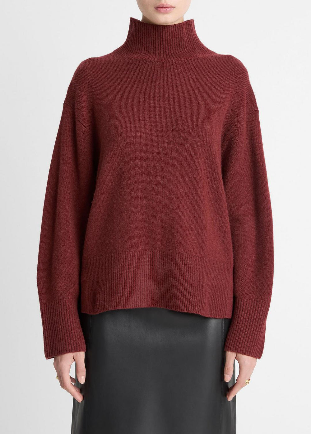 Wool-Cashmere Side-Slit Turtleneck Sweater in Turtleneck | Vince on sale
