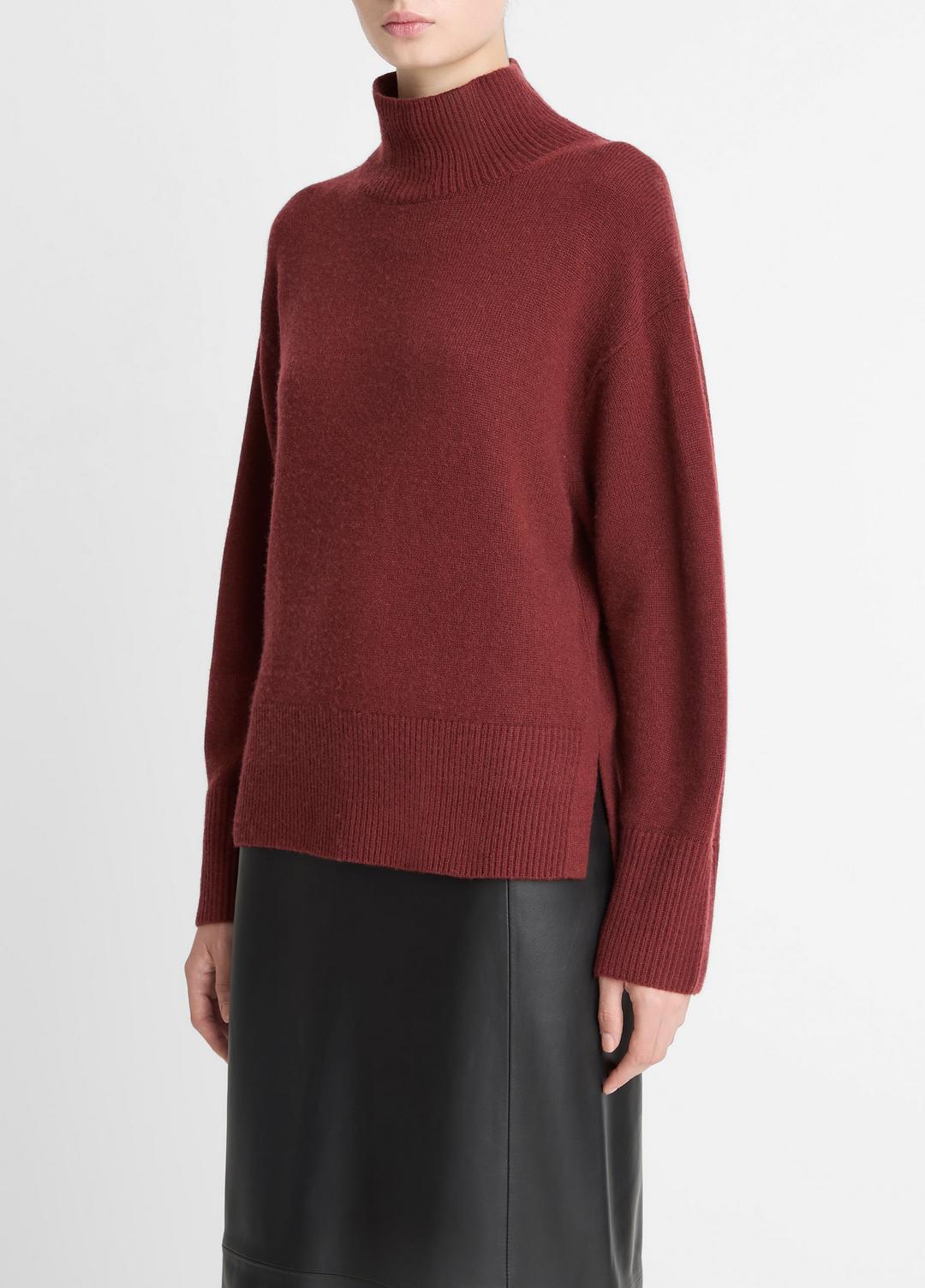 Wool-Cashmere Side-Slit Turtleneck Sweater in Turtleneck | Vince on sale