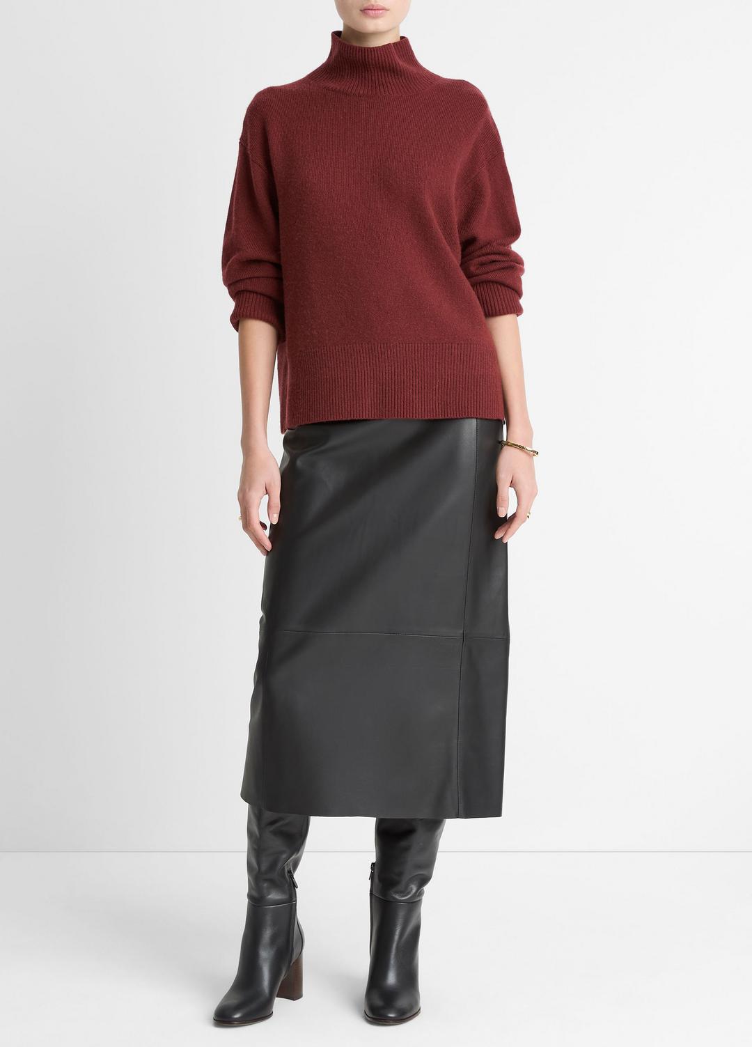 Wool-Cashmere Side-Slit Turtleneck Sweater in Turtleneck | Vince on sale