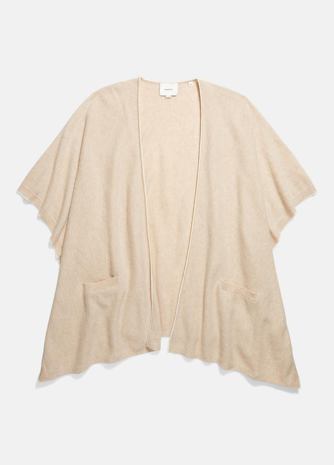 Tipped Jersey-Knit Cashmere Cape in Sweaters | Vince US