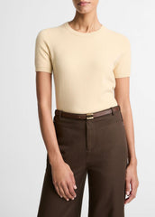 Wool & Cashmere-Blend Short-Sleeve Sweater in Crew Neck | Vince sale