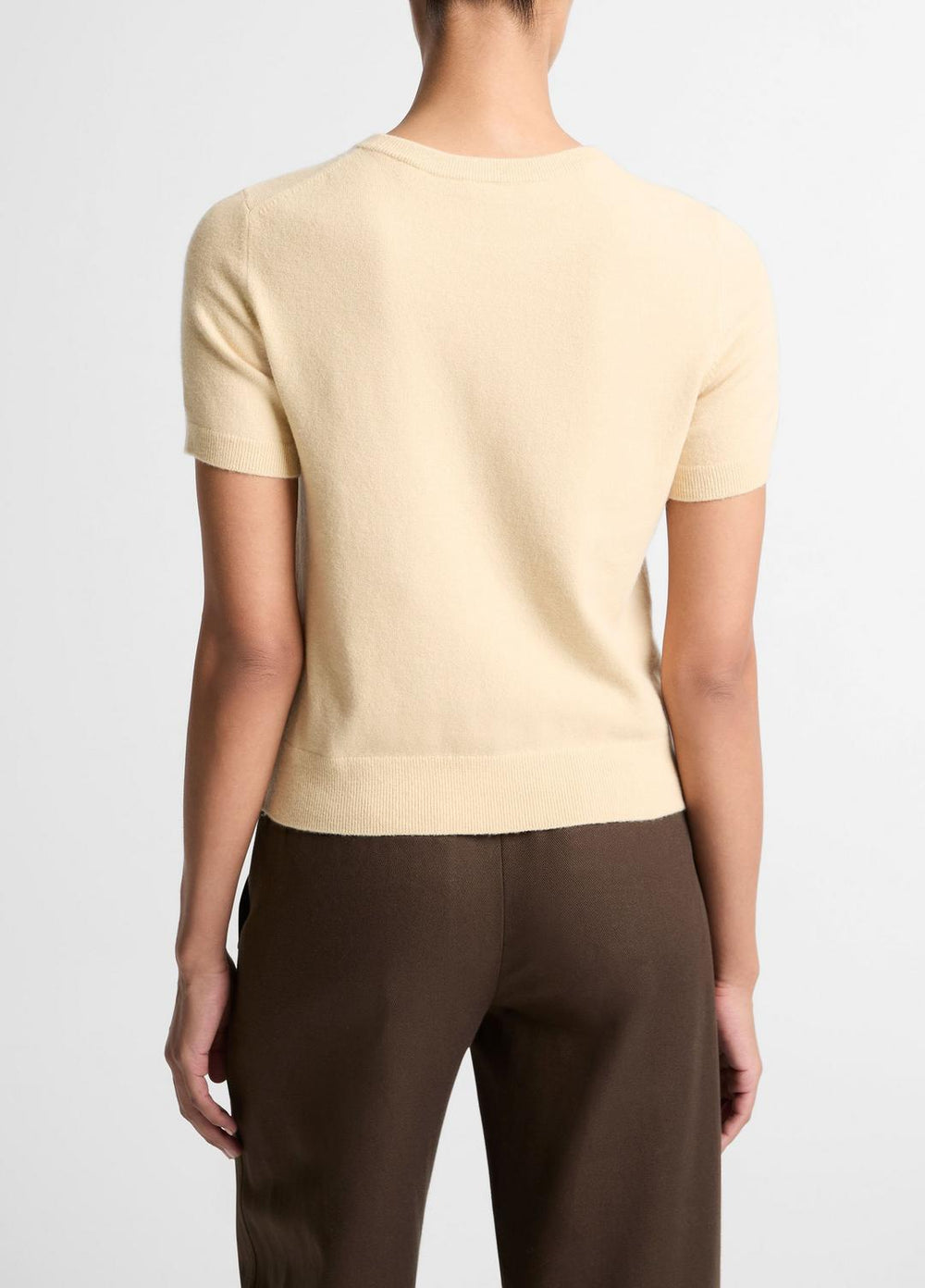 Wool & Cashmere-Blend Short-Sleeve Sweater in Crew Neck | Vince sale