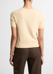 Wool & Cashmere-Blend Short-Sleeve Sweater in Crew Neck | Vince sale
