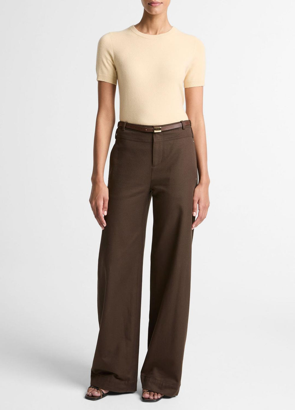 Wool & Cashmere-Blend Short-Sleeve Sweater in Crew Neck | Vince sale
