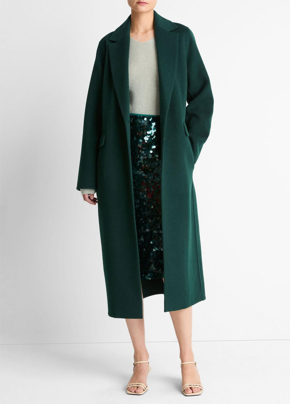 Wool-Blend Single-Breasted Coat in Coats | Vince Online