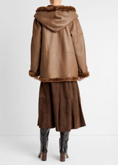 Shearling Hooded Jacket in Jackets | Vince sale
