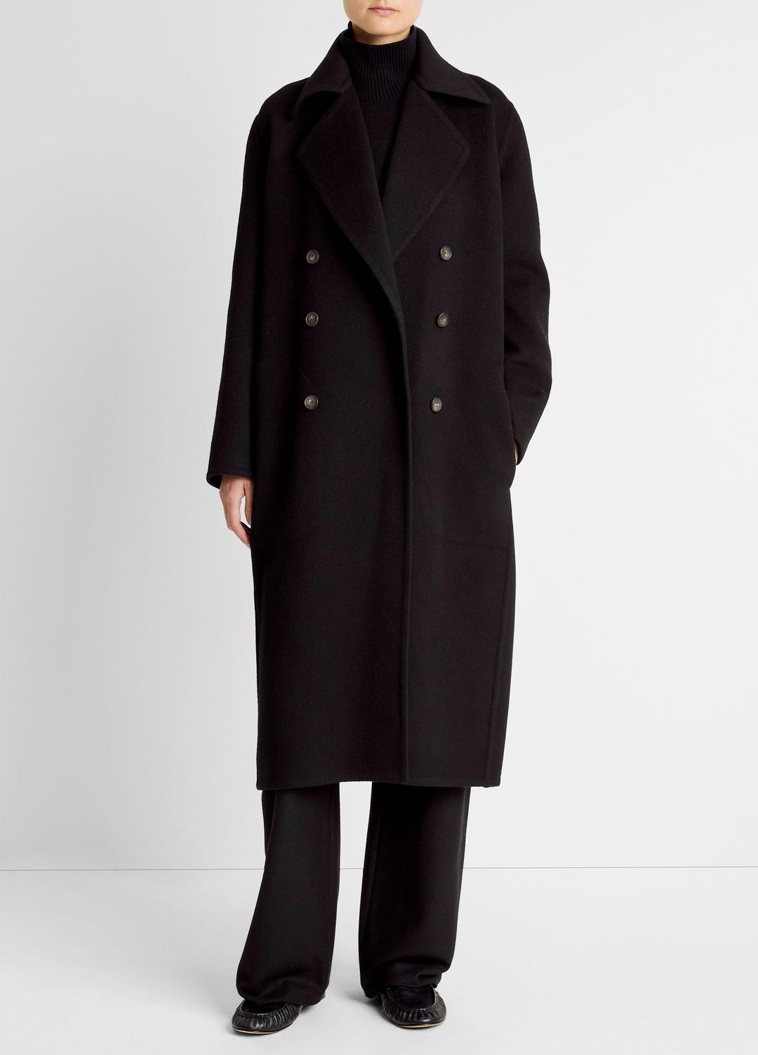 Wool-Blend Double-Breasted Long Coat in Coats | Vince for sale